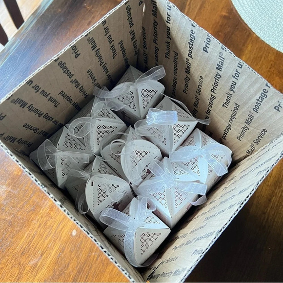 Baptism Favor Boxes Set w/ rosary inside Baby Shower Christening Small Gift Bags - Picture 8 of 10